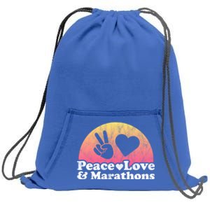 Peace Love And Marathons Marathon Great Gift Sweatshirt Cinch Pack Bag