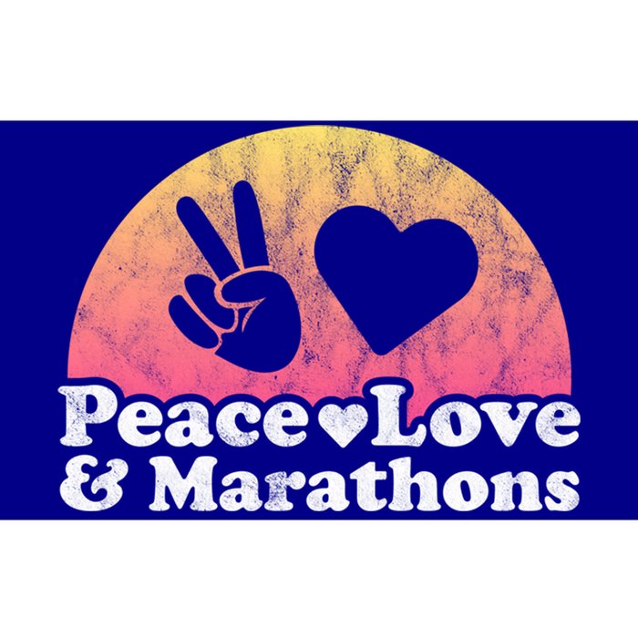 Peace Love And Marathons Marathon Great Gift Bumper Sticker