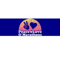 Peace Love And Marathons Marathon Great Gift Bumper Sticker