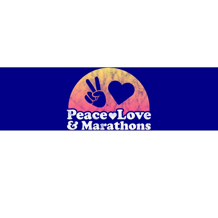 Peace Love And Marathons Marathon Great Gift Bumper Sticker