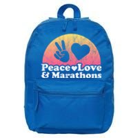 Peace Love And Marathons Marathon Great Gift 16 in Basic Backpack