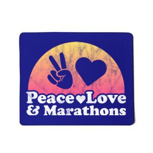 Peace Love And Marathons Marathon Great Gift Mousepad