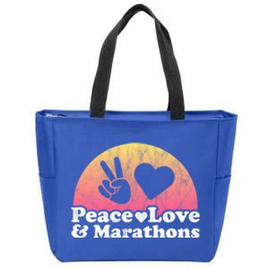 Peace Love And Marathons Marathon Great Gift Zip Tote Bag