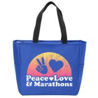 Peace Love And Marathons Marathon Great Gift Zip Tote Bag