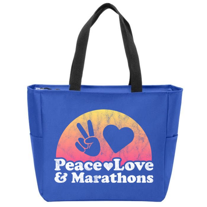 Peace Love And Marathons Marathon Great Gift Zip Tote Bag