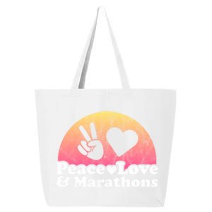 Peace Love And Marathons Marathon Great Gift 25L Jumbo Tote