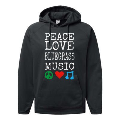 Peace Love And Bluegrass Music Bluegrass Performance Fleece Hoodie