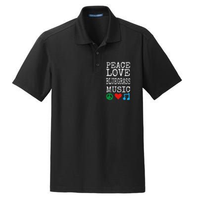 Peace Love And Bluegrass Music Bluegrass Dry Zone Grid Polo