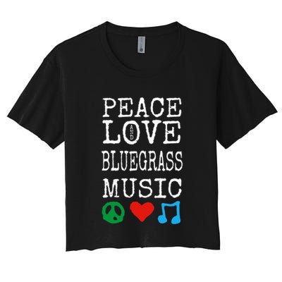 Peace Love And Bluegrass Music Bluegrass Crop Top