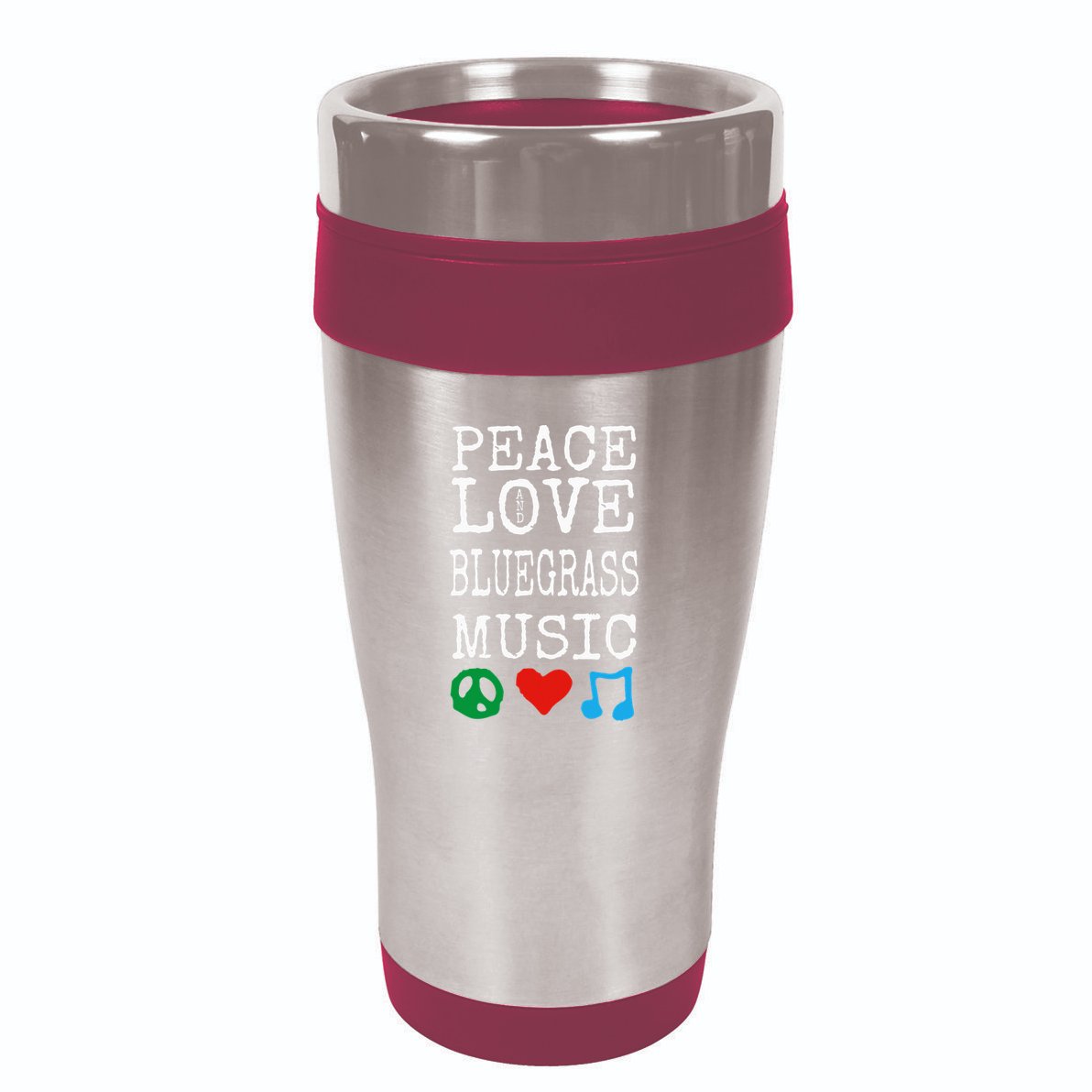 Peace Love And Bluegrass Music Bluegrass 16oz Travel Tumbler