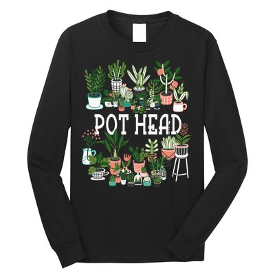 Plant Lover And Gardener Pot Head Succulent Long Sleeve Shirt