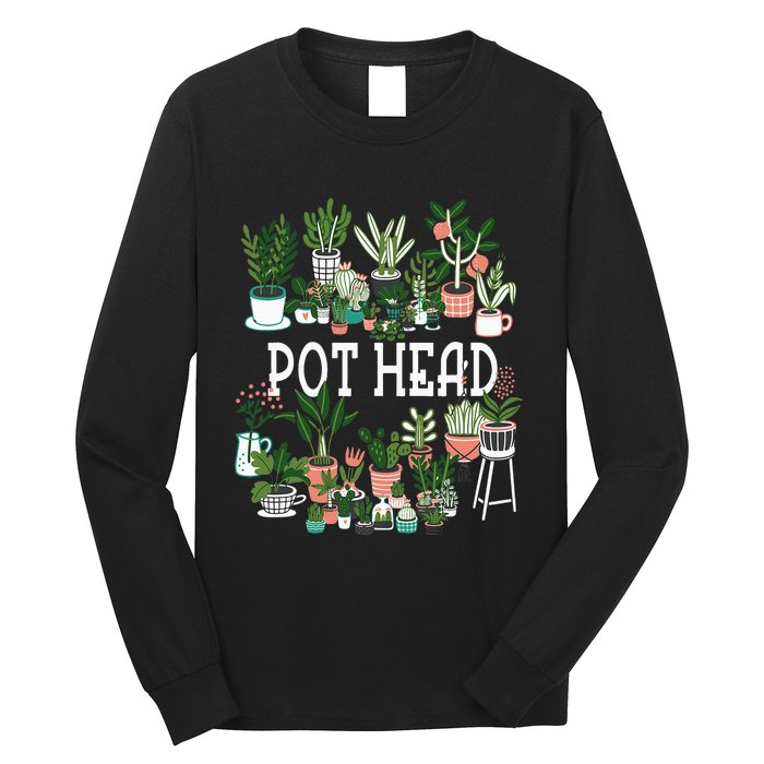 Plant Lover And Gardener Pot Head Succulent Long Sleeve Shirt