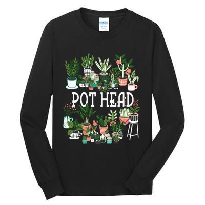 Plant Lover And Gardener Pot Head Succulent Tall Long Sleeve T-Shirt