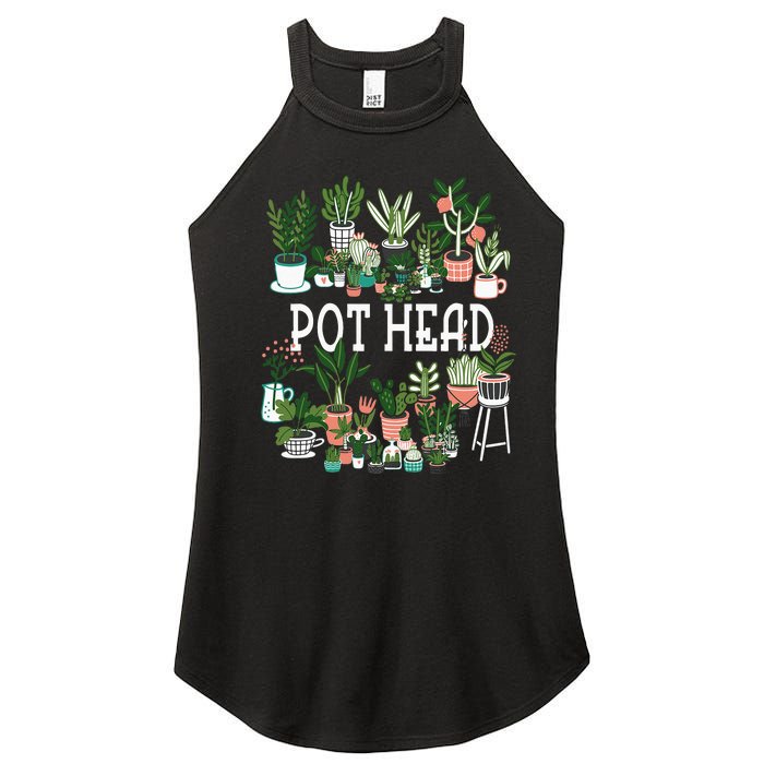 Plant Lover And Gardener Pot Head Succulent Women's Perfect Tri Rocker Tank