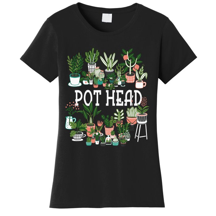 Plant Lover And Gardener Pot Head Succulent Women's T-Shirt