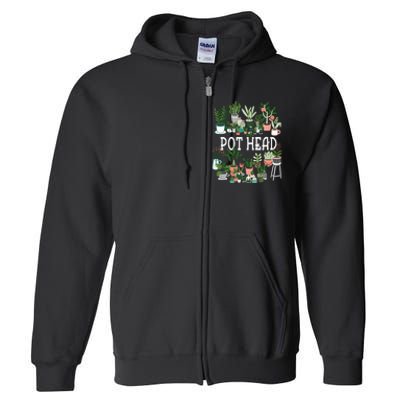 Plant Lover And Gardener Pot Head Succulent Full Zip Hoodie