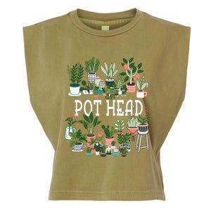 Plant Lover And Gardener Pot Head Succulent Garment-Dyed Women's Muscle Tee