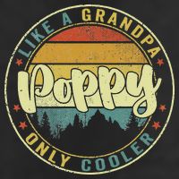 Poppy Like A Grandpa Only Cooler Funny Dad Poppy Fathers Day 7 Panel Mesh Trucker Snapback Hat