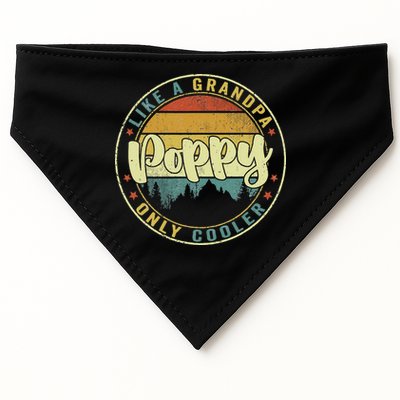 Poppy Like A Grandpa Only Cooler Funny Dad Poppy Fathers Day USA-Made Doggie Bandana