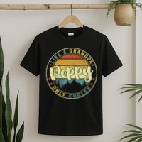Poppy Like A Grandpa Only Cooler Funny Dad Poppy Fathers Day T-Shirt