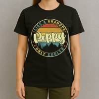 Poppy Like A Grandpa Only Cooler Funny Dad Poppy Fathers Day T-Shirt