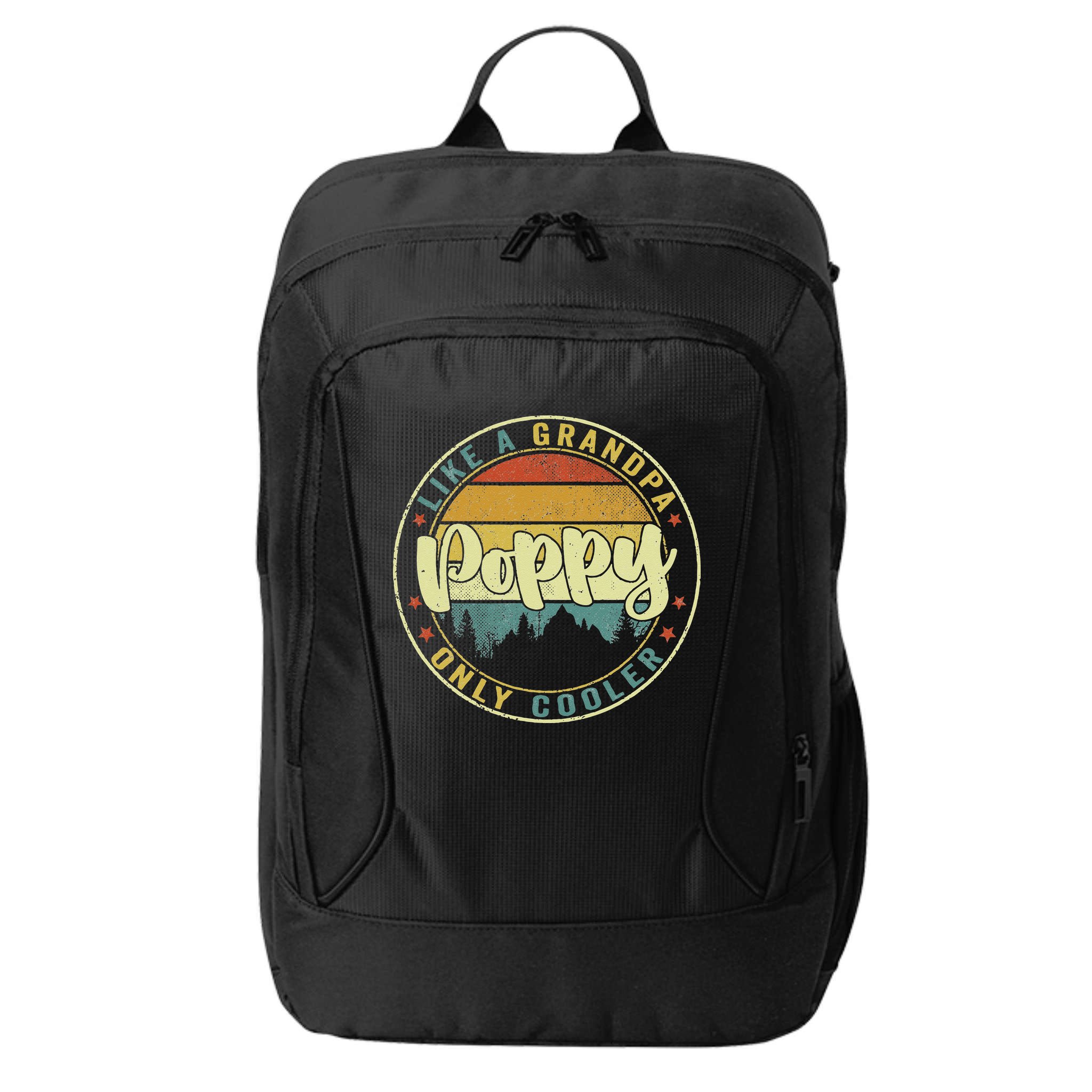 Poppy Like A Grandpa Only Cooler Funny Dad Poppy Fathers Day City Backpack