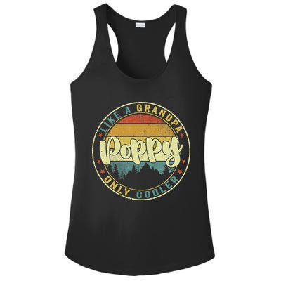 Poppy Like A Grandpa Only Cooler Funny Dad Poppy Fathers Day Ladies PosiCharge Competitor Racerback Tank