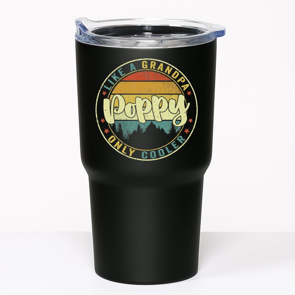 Poppy Like A Grandpa Only Cooler Funny Dad Poppy Fathers Day Tumbler