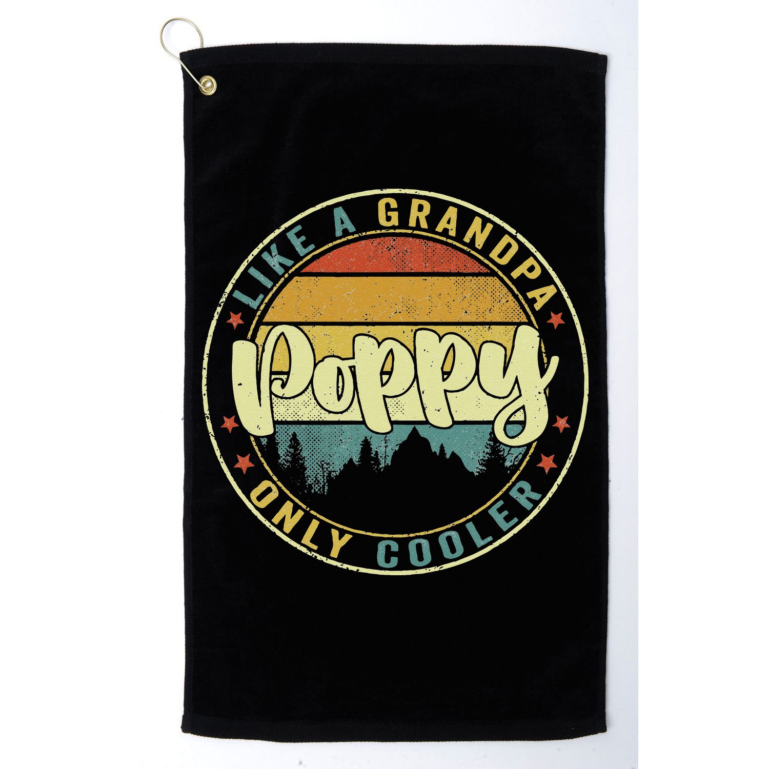 Poppy Like A Grandpa Only Cooler Funny Dad Poppy Fathers Day Golf Towel