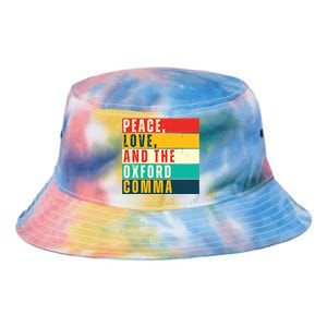 Peace Love And English Grammar Funny Tie Dye Newport Bucket Hat