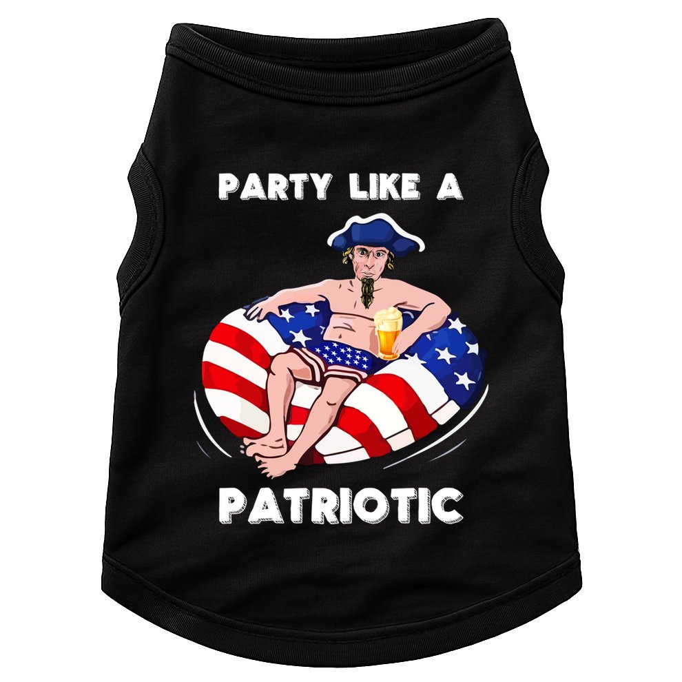 Party Like A Patriotic Beer Lover 4th Of July Pool Party Gift Doggie Tank