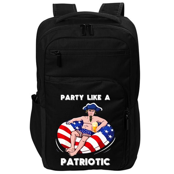 Party Like A Patriotic Beer Lover 4th Of July Pool Party Gift Impact Tech Backpack