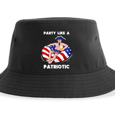 Party Like A Patriotic Beer Lover 4th Of July Pool Party Gift Sustainable Bucket Hat