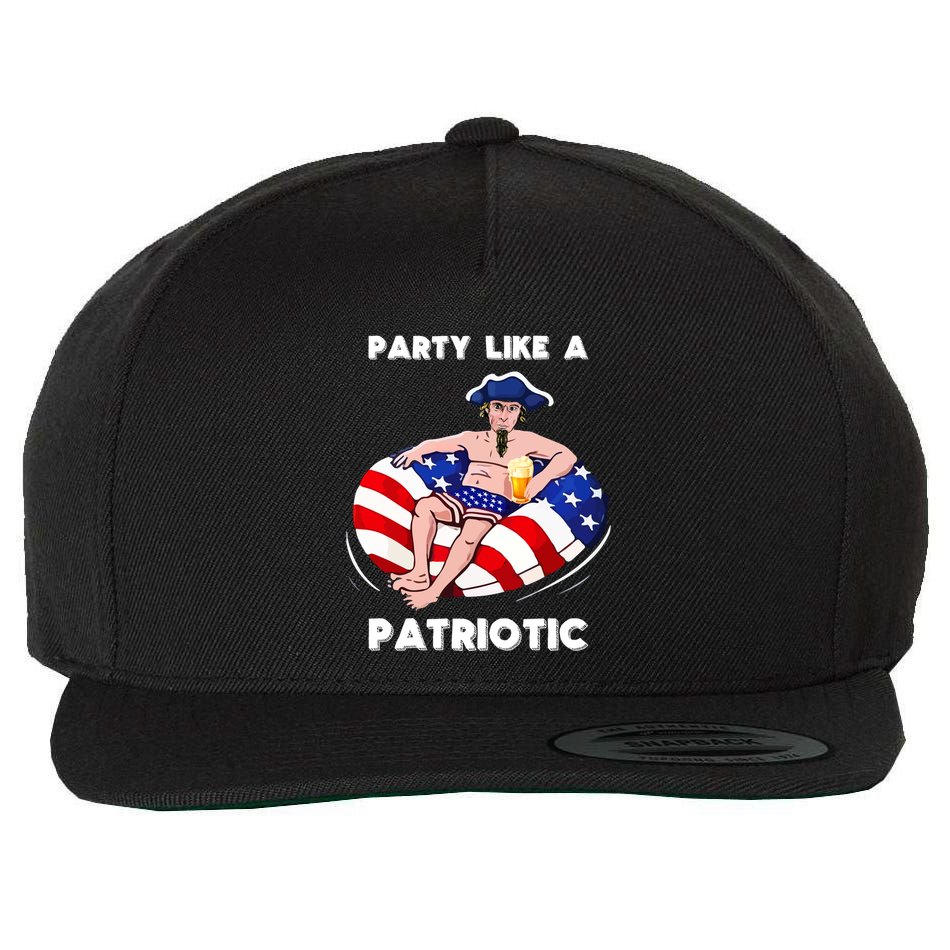 Party Like A Patriotic Beer Lover 4th Of July Pool Party Gift Wool Snapback Cap