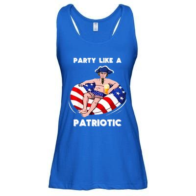 Party Like A Patriotic Beer Lover 4th Of July Pool Party Gift Ladies Essential Flowy Tank