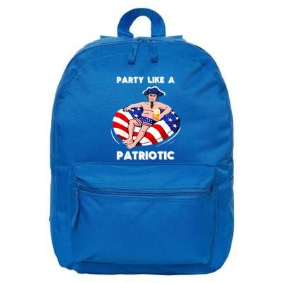 Party Like A Patriotic Beer Lover 4th Of July Pool Party Gift 16 in Basic Backpack