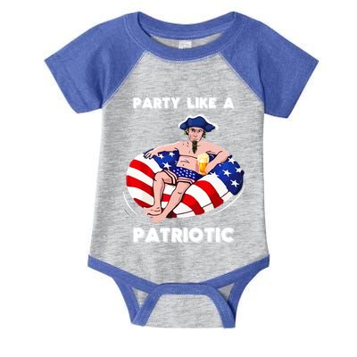 Party Like A Patriotic Beer Lover 4th Of July Pool Party Gift Infant Baby Jersey Bodysuit