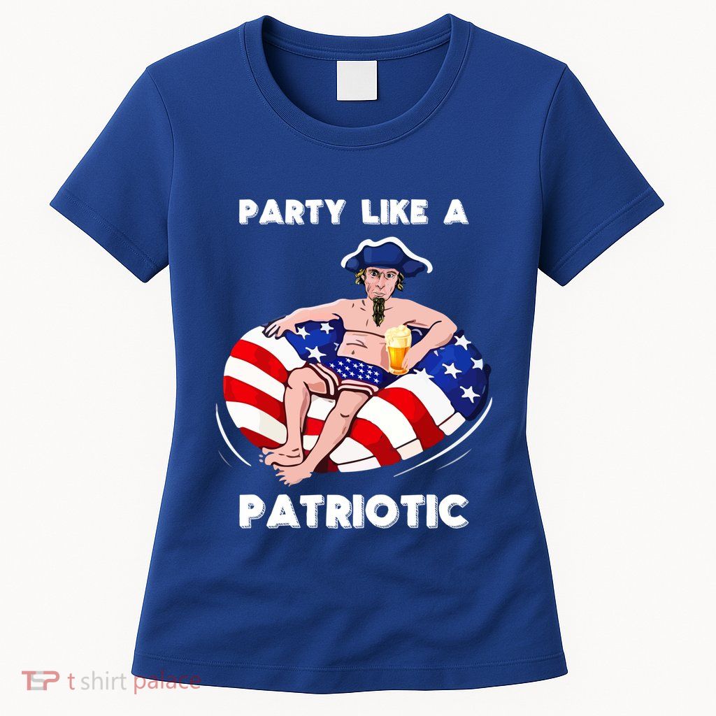 Party Like A Patriotic Beer Lover 4th Of July Pool Party Gift Womens T-Shirt