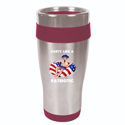 Party Like A Patriotic Beer Lover 4th Of July Pool Party Gift 16oz Travel Tumbler