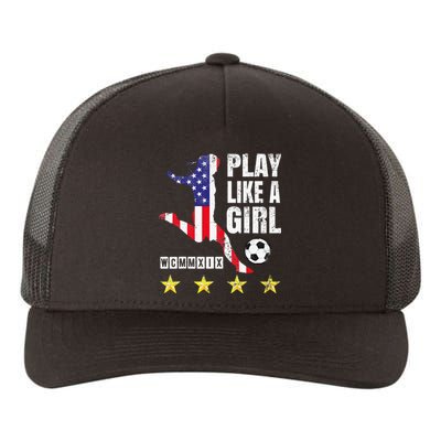 Play Like A Girl Soccer Usa United States Yupoong Adult 5-Panel Trucker Hat