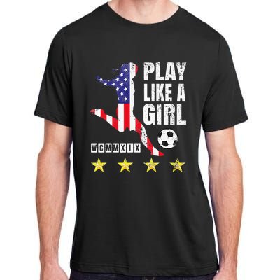 Play Like A Girl Soccer Usa United States Adult ChromaSoft Performance T-Shirt