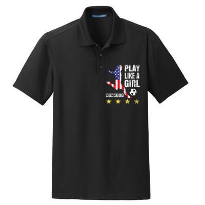 Play Like A Girl Soccer Usa United States Dry Zone Grid Polo