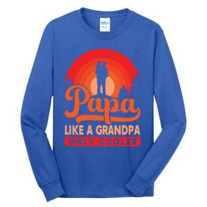 Papa Like A Grandpa Only Cooler Dad Father Definition Meaningful Gift Tall Long Sleeve T-Shirt