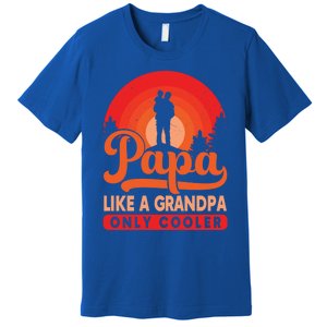 Papa Like A Grandpa Only Cooler Dad Father Definition Meaningful Gift Premium T-Shirt