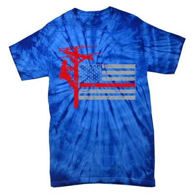 Patriotic Line American Flag Meaningful Gift Tie-Dye T-Shirt