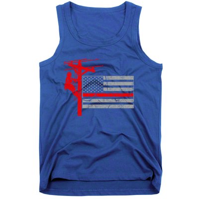 Patriotic Line American Flag Meaningful Gift Tank Top