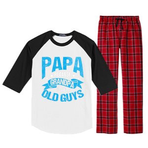 Papa Like A Grandpa Only Cooler Grandma Fatherhood Funny Funny Gift Raglan Sleeve Pajama Set