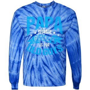 Papa Like A Grandpa Only Cooler Grandma Fatherhood Funny Funny Gift Tie-Dye Long Sleeve Shirt