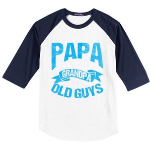 Papa Like A Grandpa Only Cooler Grandma Fatherhood Funny Funny Gift Baseball Sleeve Shirt