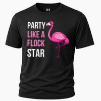 Party Like A Flock Star Pink Flamingo Cooling Performance Crew T-Shirt